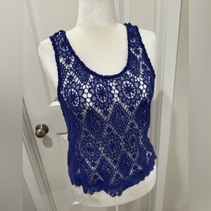 Women's Blue Sleeveless Top